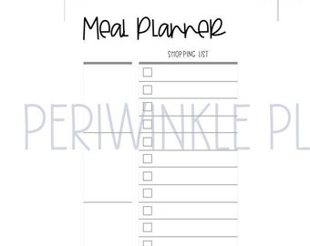 SKINNY MINI MEAL Planner encaixe para Happy Planner para impressão 7 discos
