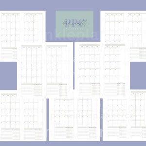 Skinny CLASSIC DATED MONTH inserts fitting Happy Planner 9 disc half Note Unpunched Printable Download