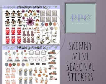 Skinny Mini Seasonal Sticker Sheets fitting Happy Planner