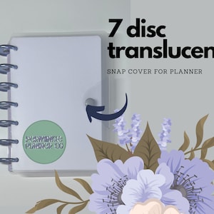 COVER MINI  fitting Happy Planner SEVEN discs Snap Frosted Translucent