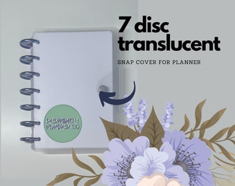 COVER MINI  fitting Happy Planner SEVEN discs Snap Frosted Translucent