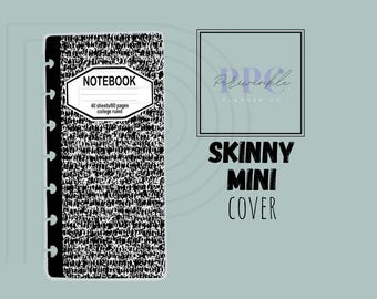 SKINNY MINI Cover fitting Happy Planner SEVEN disc size Composition Notebook Style