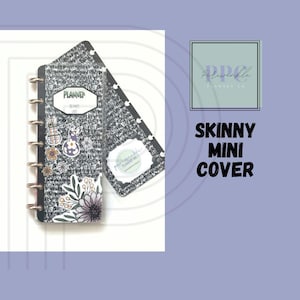 SKINNY MINI Cover fitting Happy Planner SEVEN disc size Composition Notebook Style Spring Themed