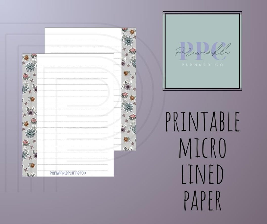 Micro Happy Planner Printable Lined Paper, Hand Drawn Floral (PDF) - Etsy