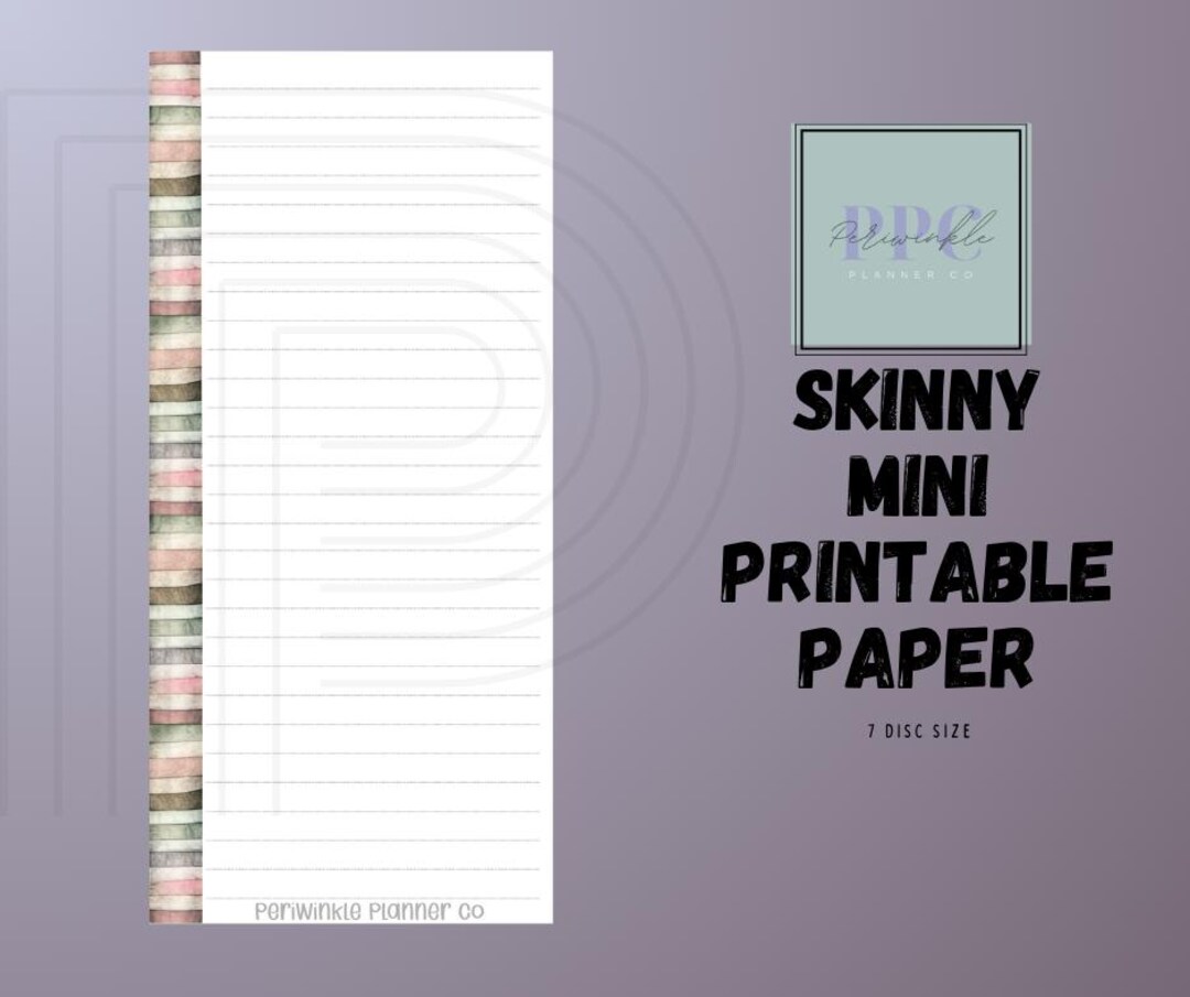 Lined Paper for Skinny MINI Happy Planner Insert Printable Download ...