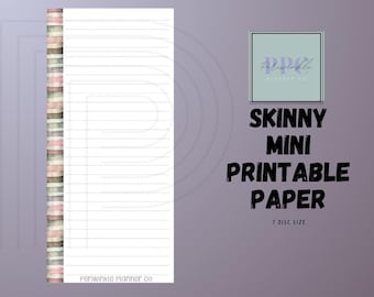 Papel pautado para Skinny MINI Happy Planner, inserir para impressão, baixar meias