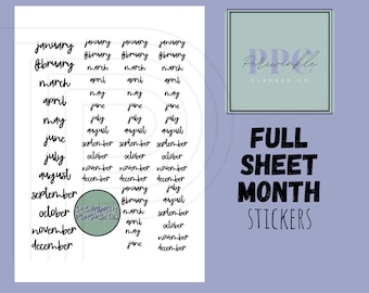 Month names Sticker Sheet