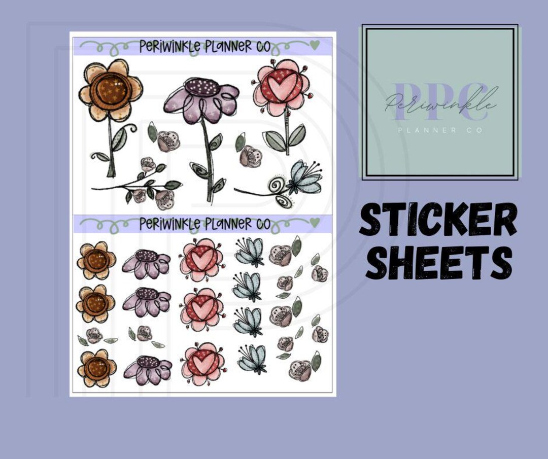 Planner Sticker Sheets Fitting Happy Planner Erin Condren Bold Blooms ...