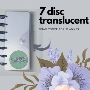 COVER SKINNY MINI fitting Happy Planner Snap Frosted Translucent Seven Discs gift