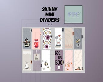 Skinny Mini Planner Dividers  Minimal Designs fit 7 discs new two sided designs SEASONAL