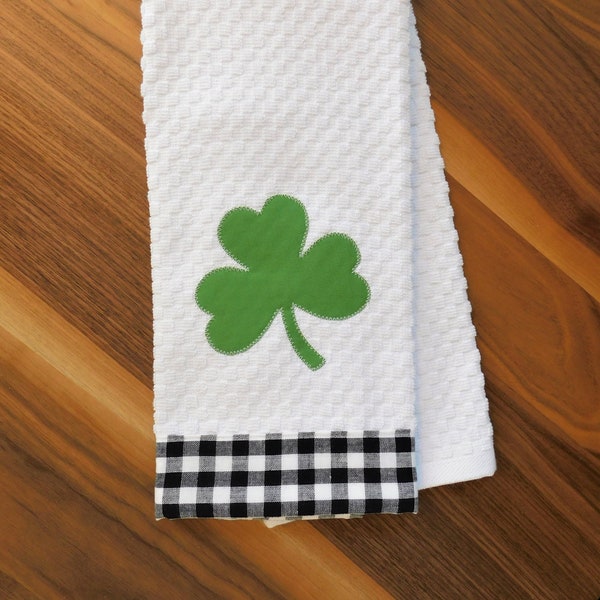 Shamrock Hand Towel-Waffle Weave- Kitchen- Bathroom-St. Patrick's Day