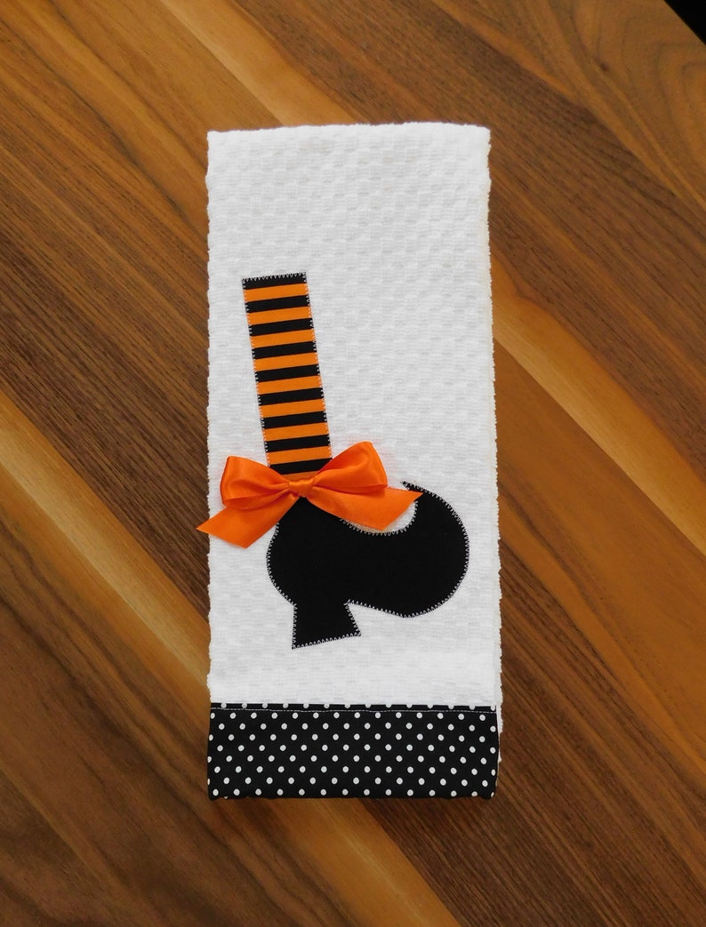 Witch Shoe Hand Towel-Waffle Weave Kitchen Bathroom Halloween image 4