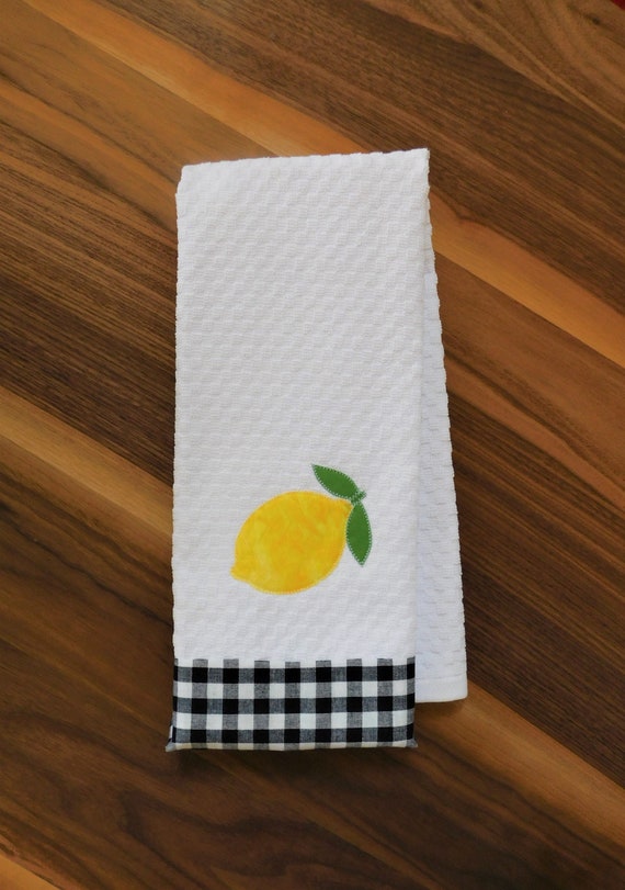 Buffalo Check Lemon Hand Towel-waffle Weave Kitchen Bathroom