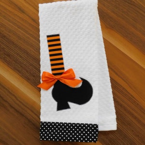 Witch Shoe Hand Towel-Waffle Weave Kitchen Bathroom Halloween Orange