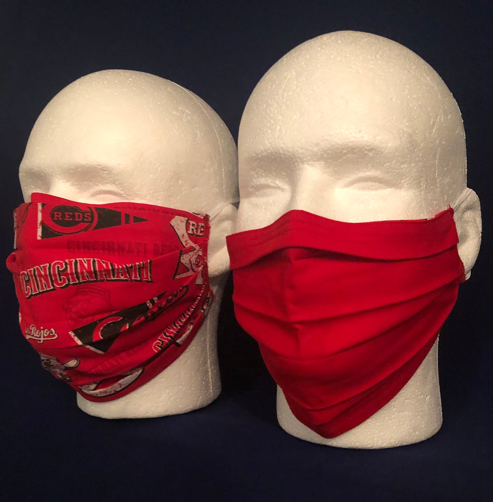 Facemask With Nose Strips Cincinnati Reds /cincy Red Etsy