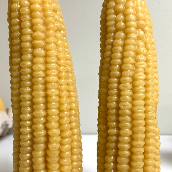 Pure Beeswax Corn Cob Shaped Candle- Corny Candle-Corn pillar beeswax Candle