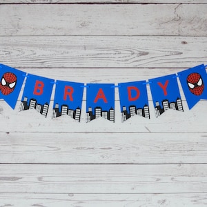 Spiderman Personalized Banner, Spiderman Party, Superhero, Spiderman Banner, Endgame, Avengers, Superhero Party, Spiderman Decorations, Blue image 1