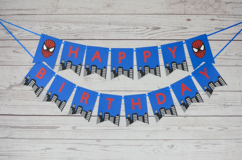 Spiderman Birthday Banner, Spiderman Party, Spiderman Birthday, Superhero, Happy Birthday, Spiderman, Spidergirl, Spiderman Decorations image 1
