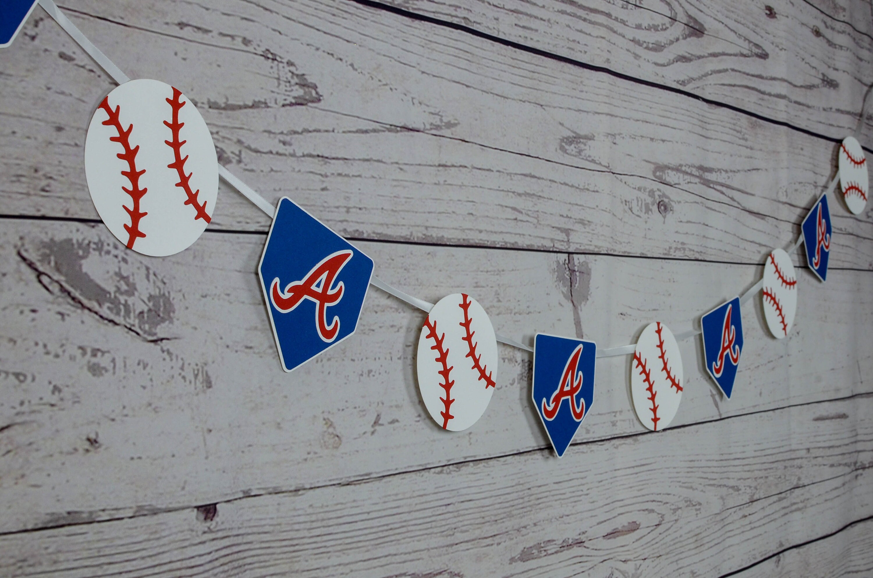 Atlanta Braves Personalized Banner Baseball Party Baseball Etsy