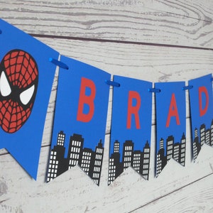 Spiderman Personalized Banner, Spiderman Party, Superhero, Spiderman Banner, Endgame, Avengers, Superhero Party, Spiderman Decorations, Blue image 2