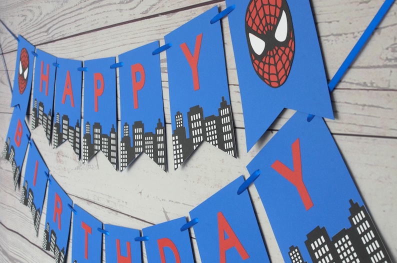 Spiderman Birthday Banner, Spiderman Party, Spiderman Birthday, Superhero, Happy Birthday, Spiderman, Spidergirl, Spiderman Decorations image 3