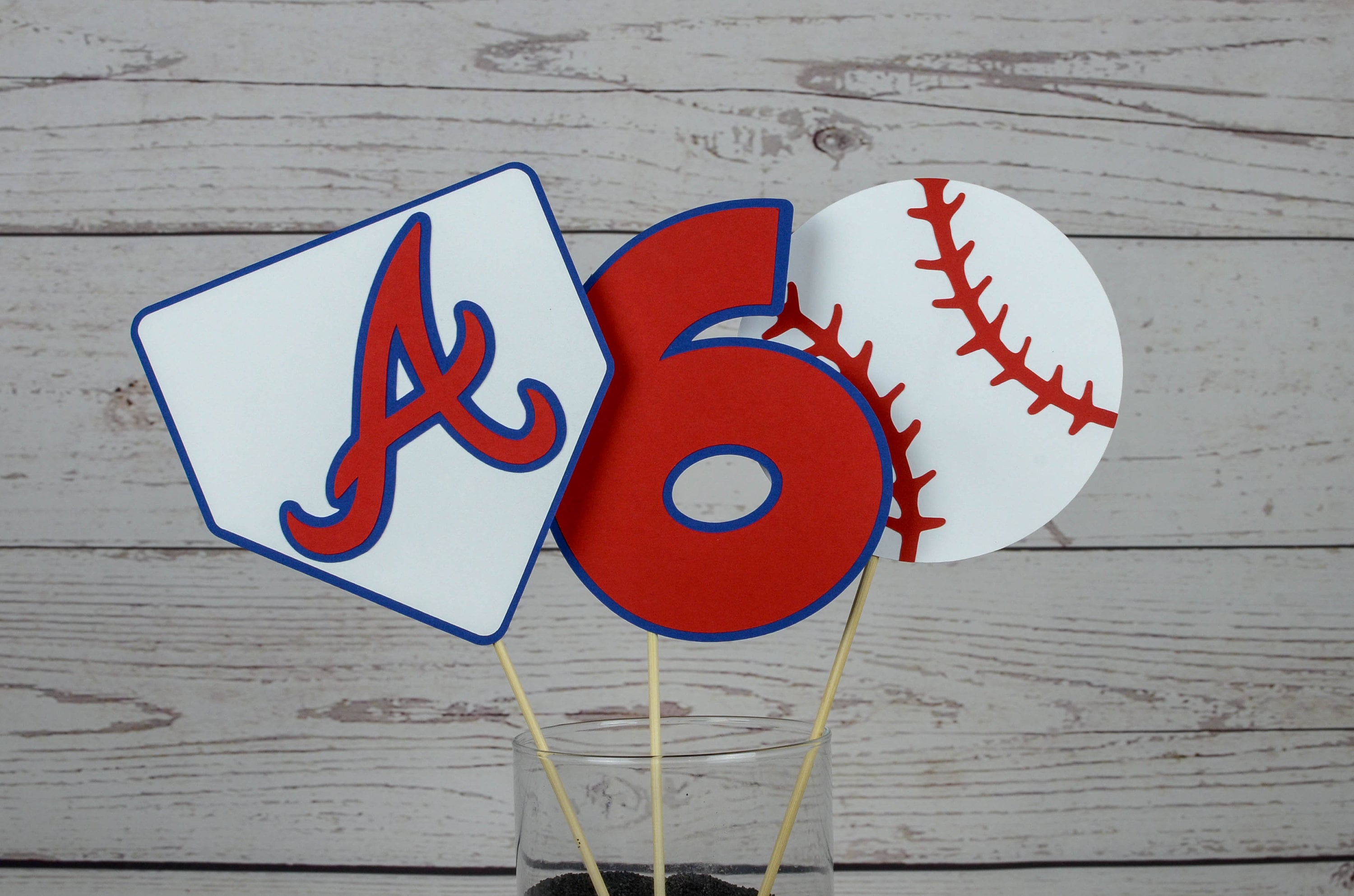 Atlanta Braves Centerpiece Baseball Party Atlanta Braves Etsy
