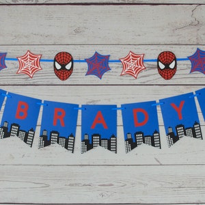 Spiderman Personalized Banner, Spiderman Party, Superhero, Spiderman Banner, Endgame, Avengers, Superhero Party, Spiderman Decorations, Blue image 6