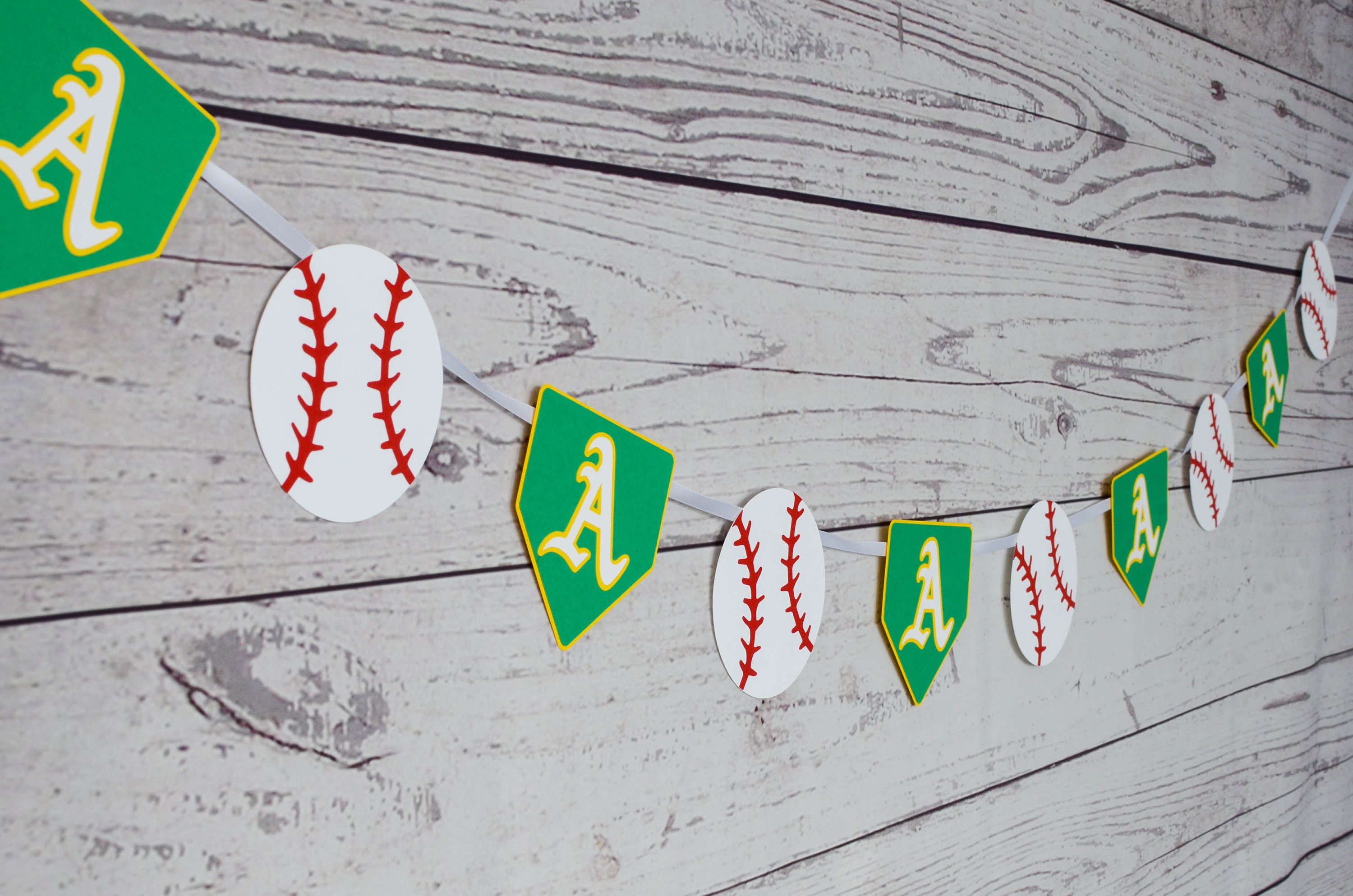Oakland A's Garland Baseball Party Oakland Athletics Etsy