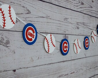 Chicago Cubs Garland, Baseball Party, Chicago Cubs Birthday Garland, Baseball Party Decorations, Chicago Cubs Decorations, MLB