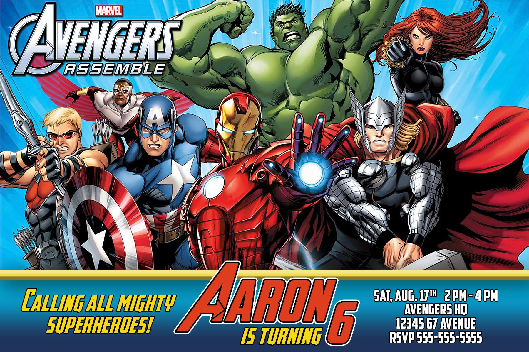Avengers Birthday Invitation Avengers Birthday Avengers - Etsy