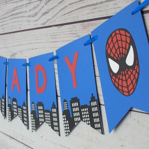 Spiderman Personalized Banner, Spiderman Party, Superhero, Spiderman Banner, Endgame, Avengers, Superhero Party, Spiderman Decorations, Blue image 3