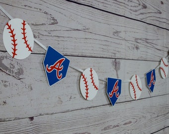 Atlanta Braves Garland, Baseball Party, Atlanta Braves Birthday Garland, Baseball Party Decorations, Atlanta Braves Decorations, MLB