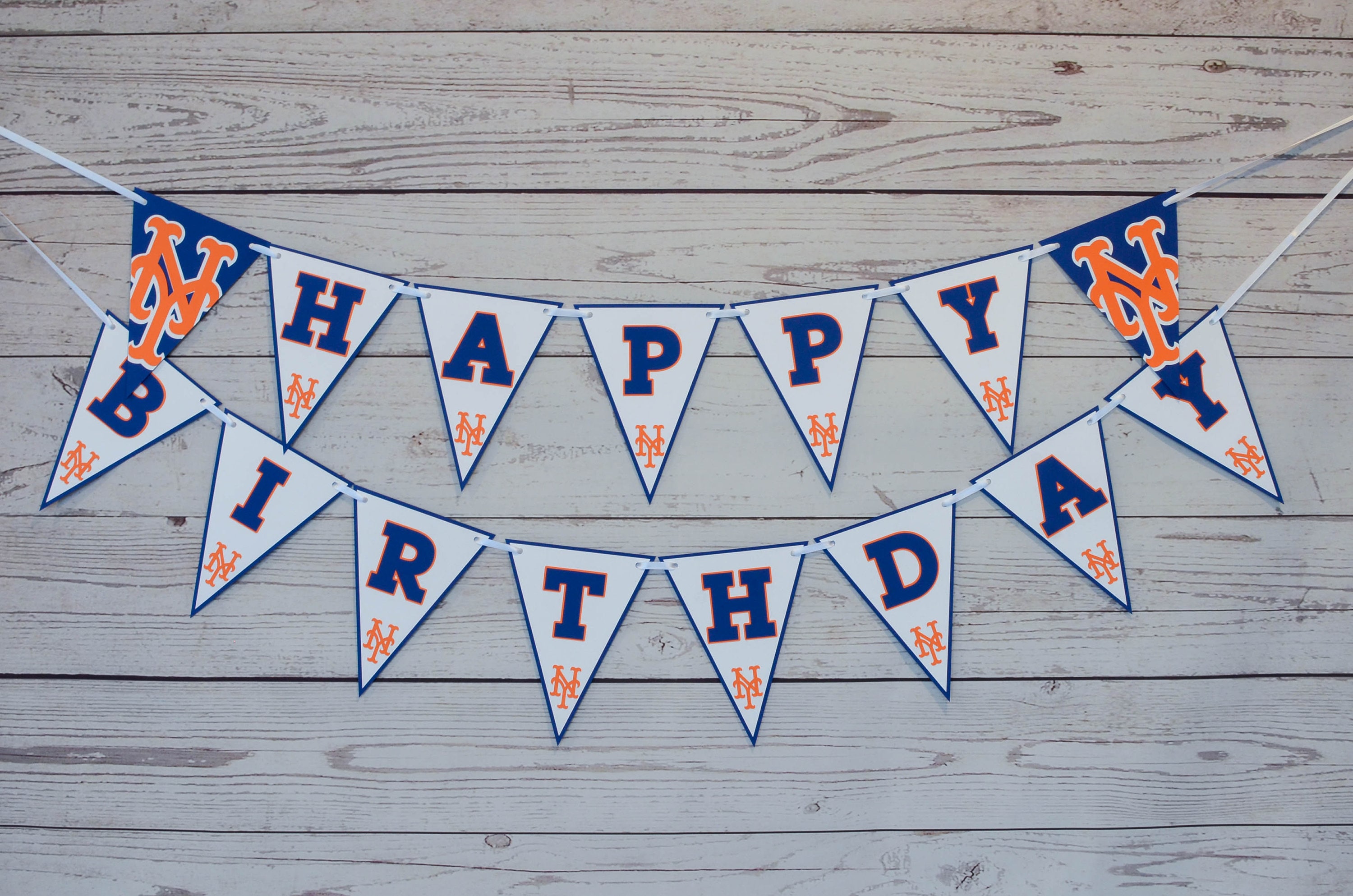 New York Mets Happy Birthday Banner Baseball Party Baseball | Etsy