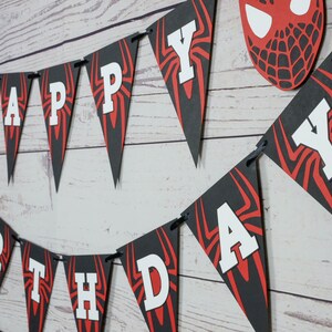 Miles Morales Happy Birthday Banner, Superhero Party, Spider-Verse Birthday, Spider-Verse, Superhero Decorations, Spiderman, Miles Morales image 3