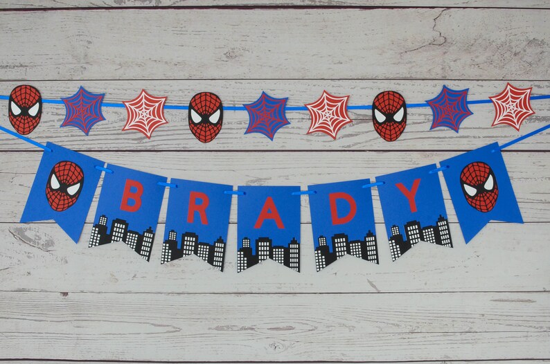 Spiderman Birthday Banner, Spiderman Party, Spiderman Birthday, Superhero, Happy Birthday, Spiderman, Spidergirl, Spiderman Decorations image 7