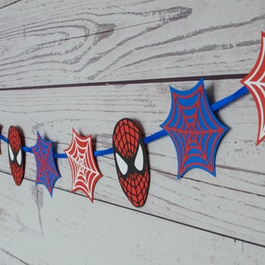 Spiderman Garland, Spiderman Party, Spiderman Birthday Garland, Spiderman, Spidergirl, Superhero, Avengers, Spiderman Decorations image 3