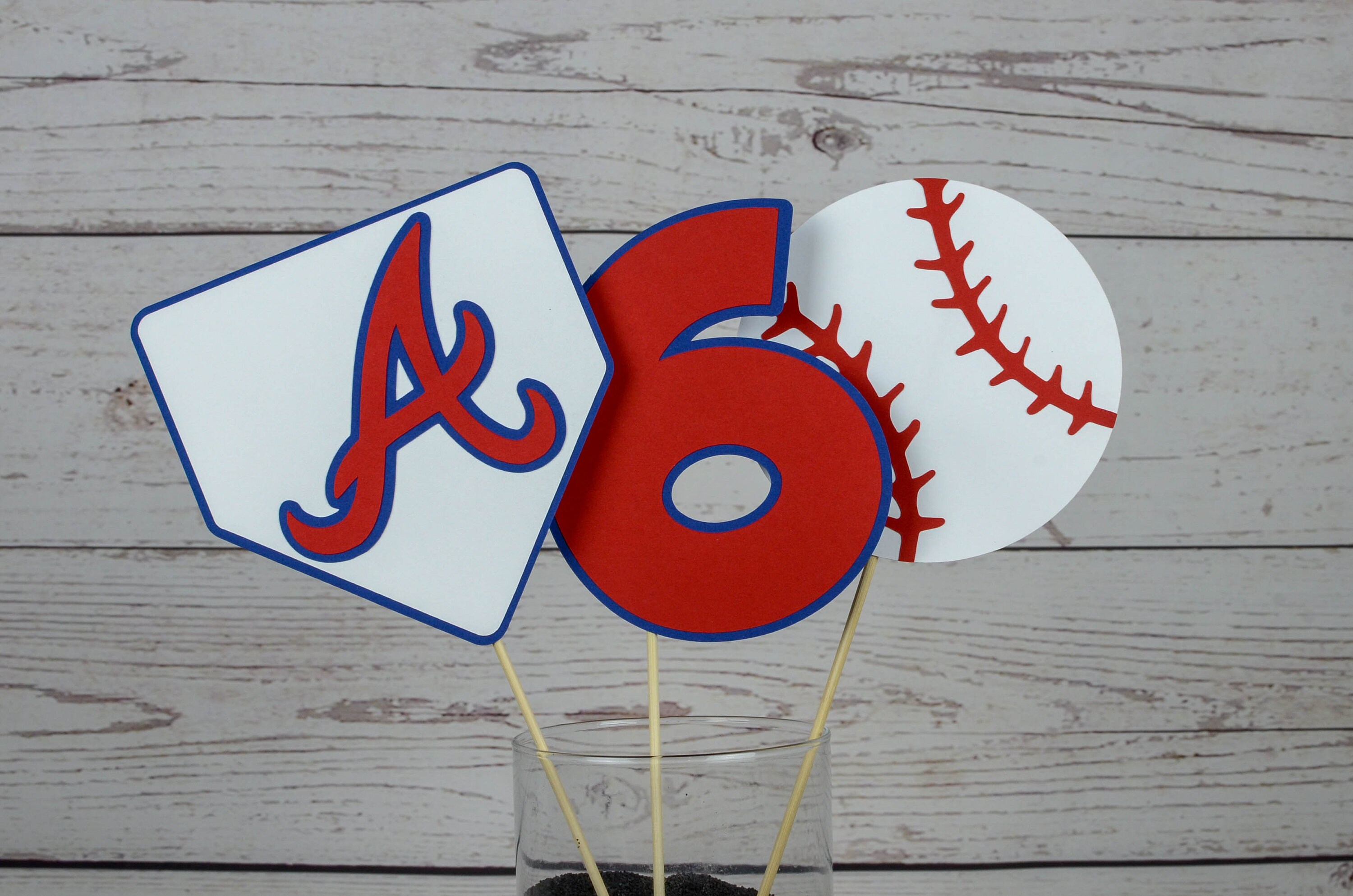 Atlanta Braves Happy Birthday Banner Baseball Party Etsy