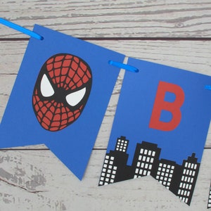 Spiderman Personalized Banner, Spiderman Party, Superhero, Spiderman Banner, Endgame, Avengers, Superhero Party, Spiderman Decorations, Blue image 4