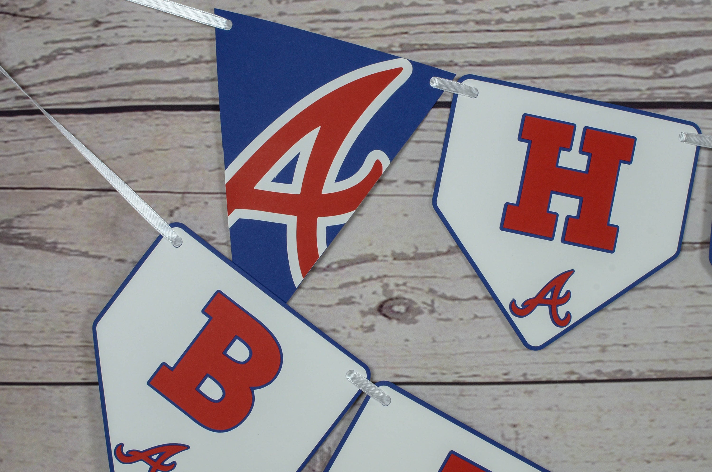 Atlanta Braves Happy Birthday Banner Baseball Party Etsy