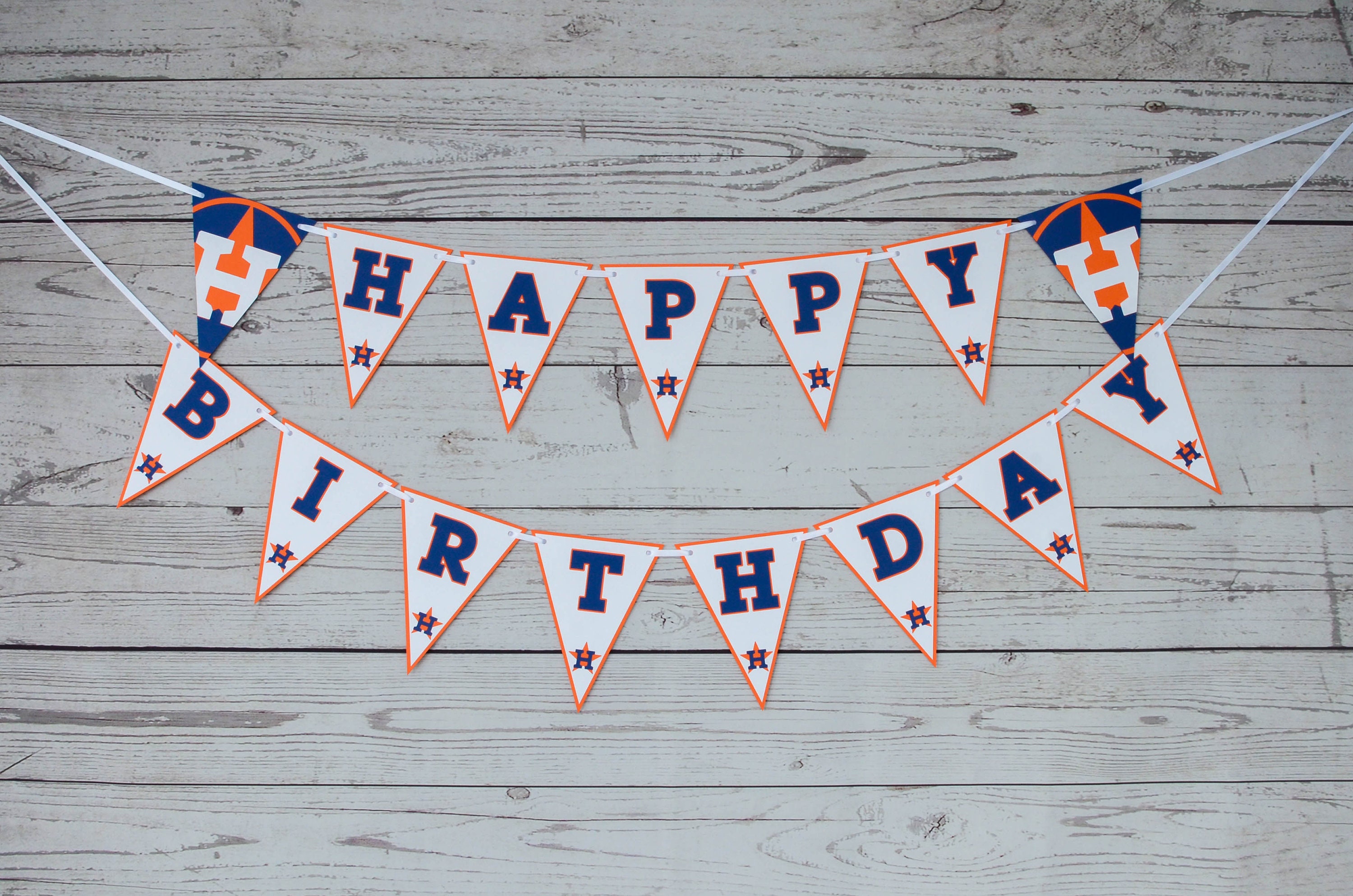 Houston Astros Happy Birthday Banner Baseball Party Etsy