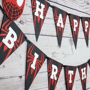 Miles Morales Happy Birthday Banner, Superhero Party, Spider-Verse Birthday, Spider-Verse, Superhero Decorations, Spiderman, Miles Morales image 2