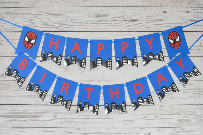 Spiderman Birthday Banner, Spiderman Party, Spiderman Birthday, Superhero, Happy Birthday, Spiderman, Spidergirl, Spiderman Decorations image 5