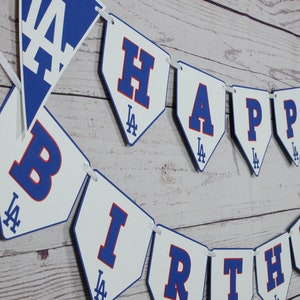 Los Angeles Dodgers Happy Birthday Banner, Baseball Party, Baseball ...