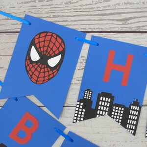 Spiderman Birthday Banner, Spiderman Party, Spiderman Birthday, Superhero, Happy Birthday, Spiderman, Spidergirl, Spiderman Decorations image 4