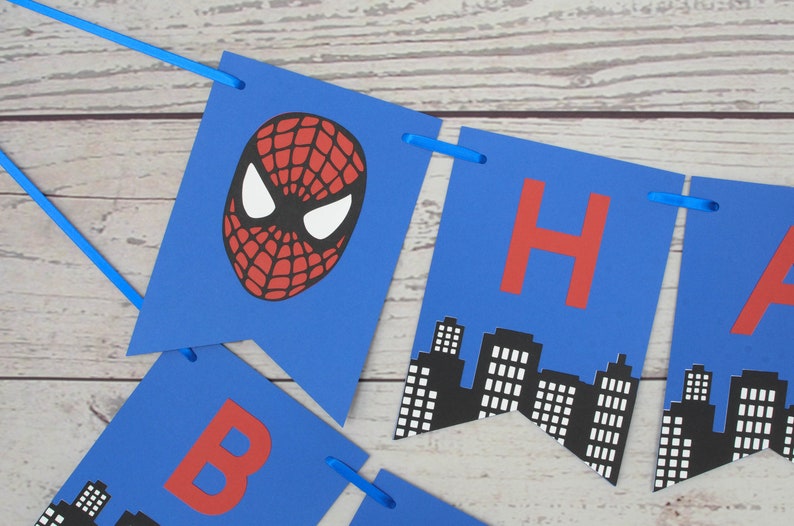 Spiderman Birthday Banner, Spiderman Party, Spiderman Birthday, Superhero, Happy Birthday, Spiderman, Spidergirl, Spiderman Decorations image 4