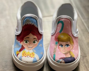 Bo Peep and Jessie Painted Shoes
