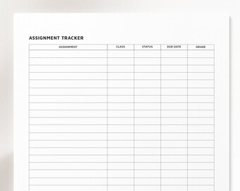 assignment grade tracking sheet etsy assignment tracker template