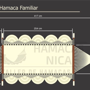 Cotton Handwoven Large Double Hammock with wooden spreader bars Natural Color Crochet Ornament imagen 7