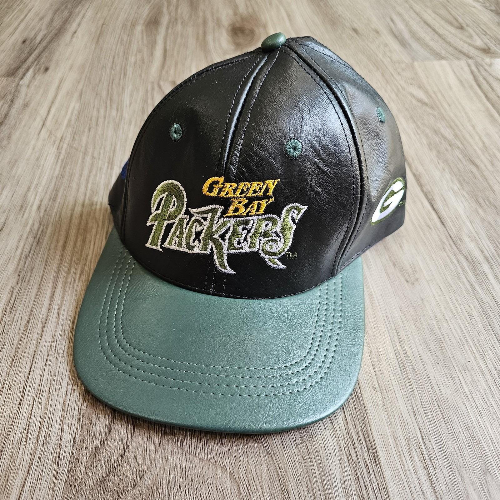 キャップ 90s NFL Green Bay Packers Leather Cap Green Bay Packers Leather Nfl Hat - Etsy