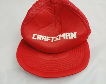 Craftsman Hat Vtg Casquette trucker rouge snapback en maille pour hommes